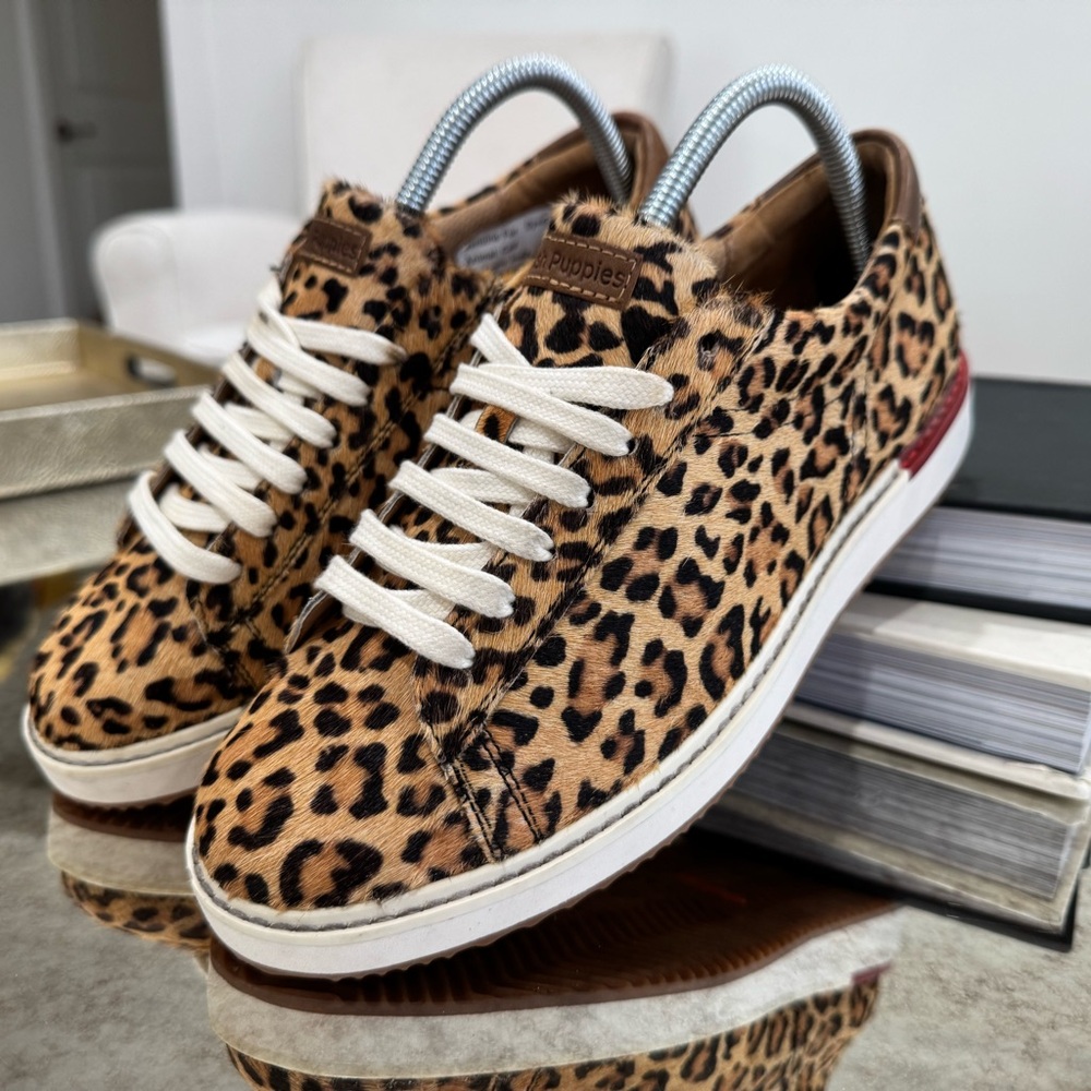 Puddles Leopard Print Casual Sneakers